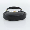 BVLGARI Hand Bag Leather 2way Black Gold Auth ka4770M-15