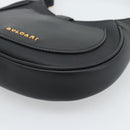 BVLGARI Hand Bag Leather 2way Black Gold Auth ka4770M-5