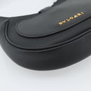 BVLGARI Hand Bag Leather 2way Black Gold Auth ka4770M-17