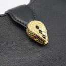 BVLGARI Hand Bag Leather 2way Black Gold Auth ka4770M-20