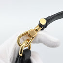 BVLGARI Hand Bag Leather 2way Black Gold Auth ka4770M-21