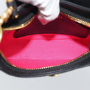 BVLGARI Hand Bag Leather 2way Black Gold Auth ka4770M-23