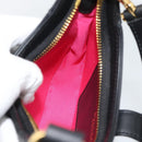 BVLGARI Hand Bag Leather 2way Black Gold Auth ka4770M-24