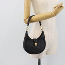 BVLGARI Hand Bag Leather 2way Black Gold Auth ka4770M-26