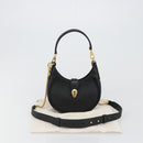 BVLGARI Hand Bag Leather 2way Black Gold Auth ka4770M-12