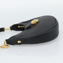 BVLGARI Hand Bag Leather 2way Black Gold Auth ka4770M-3