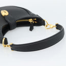 BVLGARI Hand Bag Leather 2way Black Gold Auth ka4770M-14