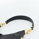 BVLGARI Hand Bag Leather 2way Black Gold Auth ka4770M-8