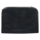 Salvatore Ferragamo Gancini Chain Shoulder Bag Leather Navy Gold Auth ka4772-2