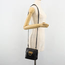Salvatore Ferragamo Gancini Shoulder Bag Harako leather Black Gold Auth ka4773A-22