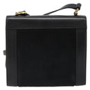 Salvatore Ferragamo Gancini Shoulder Bag Harako leather Black Gold Auth ka4773A-3