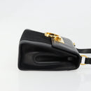 Salvatore Ferragamo Gancini Shoulder Bag Harako leather Black Gold Auth ka4773A-4