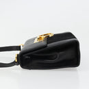 Salvatore Ferragamo Gancini Shoulder Bag Harako leather Black Gold Auth ka4773A-5