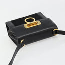 Salvatore Ferragamo Gancini Shoulder Bag Harako leather Black Gold Auth ka4773A-6
