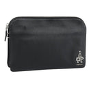 PRADA Clutch Bag Leather Black Silver Auth ka4774-1