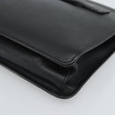PRADA Clutch Bag Leather Black Silver Auth ka4774-15