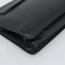 PRADA Clutch Bag Leather Black Silver Auth ka4774-16