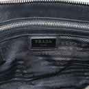 PRADA Clutch Bag Leather Black Silver Auth ka4774-10
