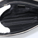 PRADA Clutch Bag Leather Black Silver Auth ka4774-11