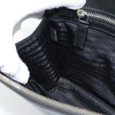 PRADA Clutch Bag Leather Black Silver Auth ka4774-18