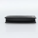 PRADA Clutch Bag Leather Black Silver Auth ka4774-6