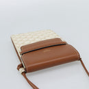 CELINE Triomphe Shoulder Pouch Bag PVC White Auth ka4775V-6