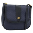 GUCCI Micro GG Supreme Shoulder Bag PVC Navy Gold 001 261 4425 Auth ka4776-1