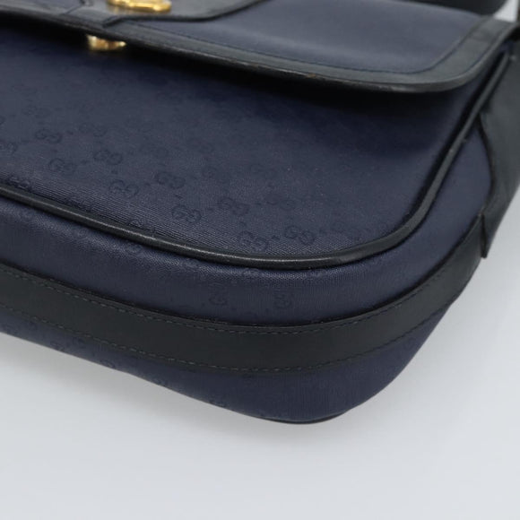GUCCI Micro GG Supreme Shoulder Bag PVC Navy Gold 001 261 4425 Auth ka4776