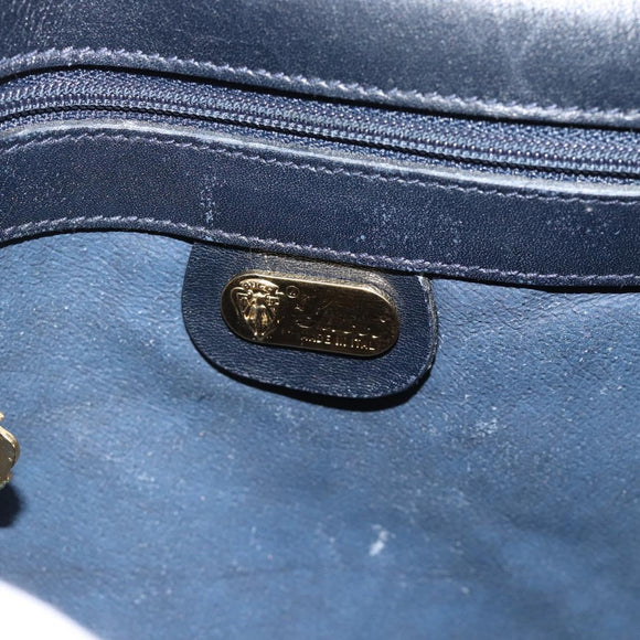 GUCCI Micro GG Supreme Shoulder Bag PVC Navy Gold 001 261 4425 Auth ka4776