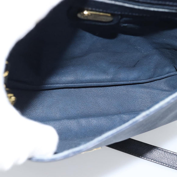 GUCCI Micro GG Supreme Shoulder Bag PVC Navy Gold 001 261 4425 Auth ka4776
