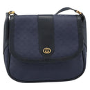 GUCCI Micro GG Supreme Shoulder Bag PVC Navy Gold 001 261 4425 Auth ka4776-2