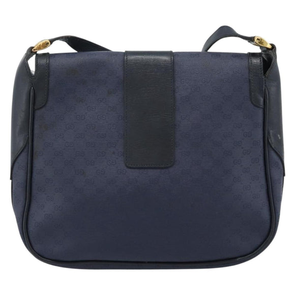 GUCCI Micro GG Supreme Shoulder Bag PVC Navy Gold 001 261 4425 Auth ka4776