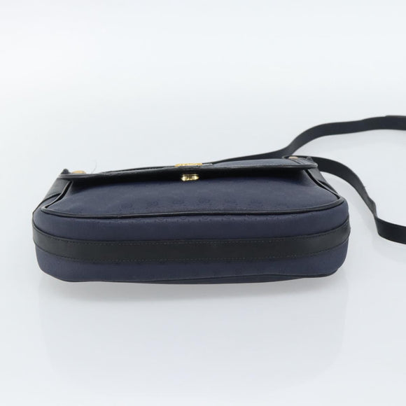 GUCCI Micro GG Supreme Shoulder Bag PVC Navy Gold 001 261 4425 Auth ka4776