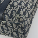 Christian Dior Trotter Canvas Hand Bag Navy Gold Auth ka4777-14