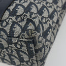 Christian Dior Trotter Canvas Hand Bag Navy Gold Auth ka4777-16