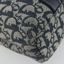 Christian Dior Trotter Canvas Hand Bag Navy Gold Auth ka4777-9