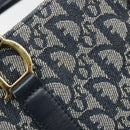 Christian Dior Trotter Canvas Hand Bag Navy Gold Auth ka4777-10