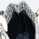 Christian Dior Trotter Canvas Hand Bag Navy Gold Auth ka4777-19