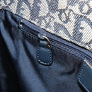 Christian Dior Trotter Canvas Hand Bag Navy Gold Auth ka4777-21