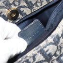 Christian Dior Trotter Canvas Hand Bag Navy Gold Auth ka4777-12