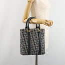 Christian Dior Trotter Canvas Hand Bag Navy Gold Auth ka4777-23