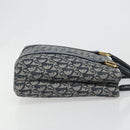 Christian Dior Trotter Canvas Hand Bag Navy Gold Auth ka4777-3