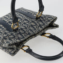Christian Dior Trotter Canvas Hand Bag Navy Gold Auth ka4777-6