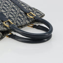 Christian Dior Trotter Canvas Hand Bag Navy Gold Auth ka4777-7