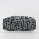Christian Dior Trotter Canvas Hand Bag Navy Gold Auth ka4777-5