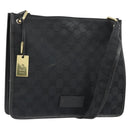 GUCCI GG Canvas Shoulder Bag Black Gold 91762 Auth ka4779A-1