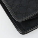 GUCCI GG Canvas Shoulder Bag Black Gold 91762 Auth ka4779A-11