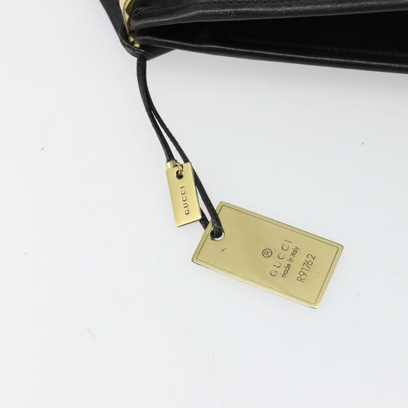 GUCCI GG Canvas Shoulder Bag Black Gold 91762 Auth ka4779A