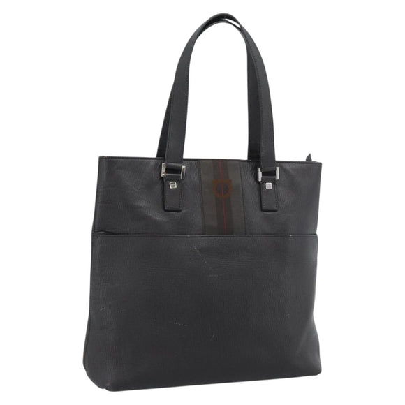 Salvatore Ferragamo Tote Bag Leather Black Silver Auth ka4781