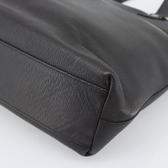 Salvatore Ferragamo Tote Bag Leather Black Silver Auth ka4781